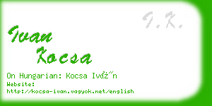 ivan kocsa business card